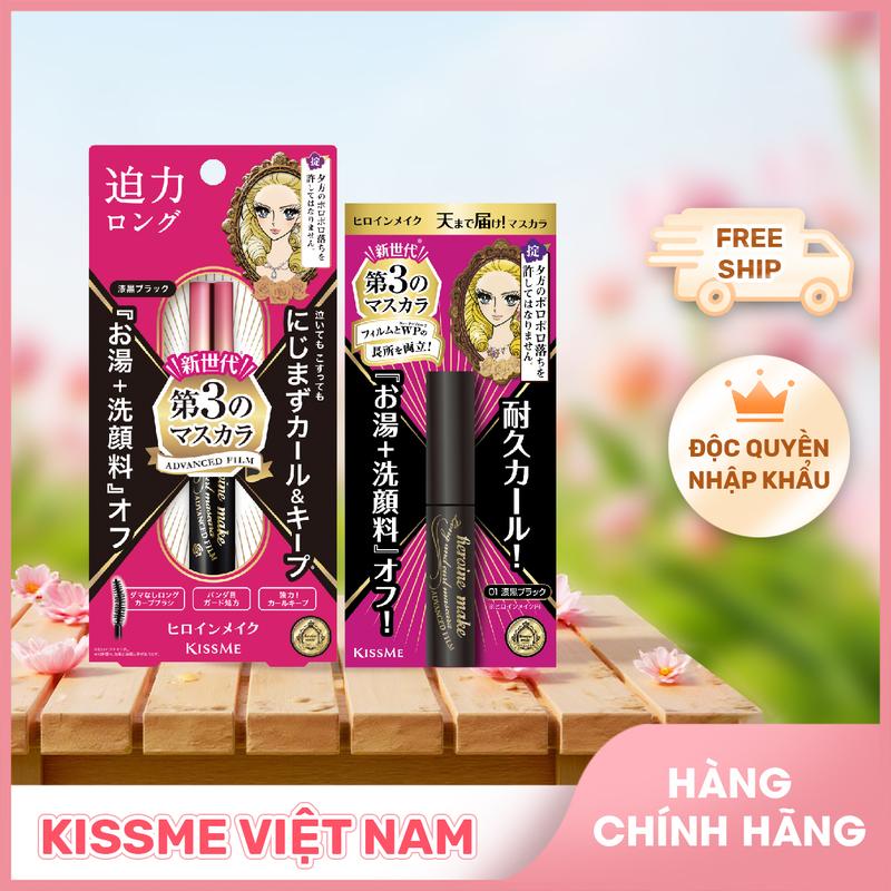 Mascara Dạng màng Film Kissme Heroine Make  Chống Trôi Giúp Nâng Cong Và Dài Mi (6G) 1