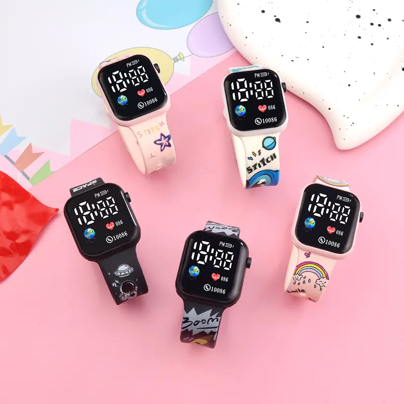 Kartun Lucu Anak-Anak Perempuan Laki-Laki Jam Tangan Pelajar Anti-Jatuh Lucu Fashion Semua Pertandingan Jam Tangan Hadiah Anak-Anak 0