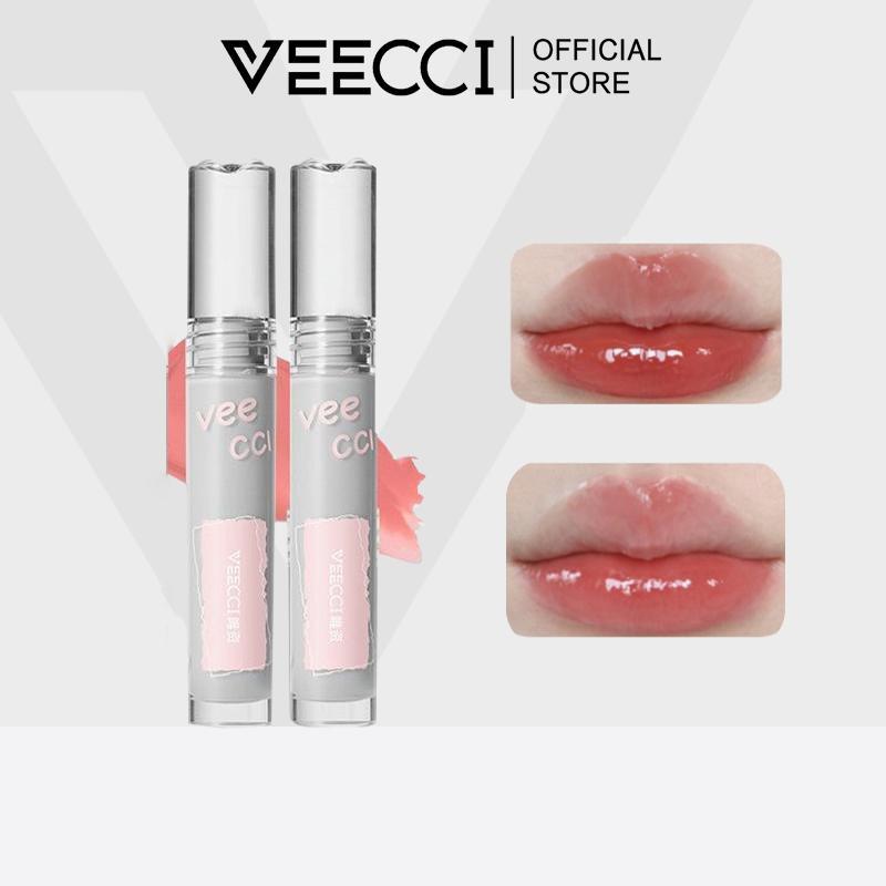 VEECCI Son Bóng Gương 2 Cái Son Bóng Tráng Gương Chống Dính Cốc Lâu Trôi Dưỡng Ẩm 2g