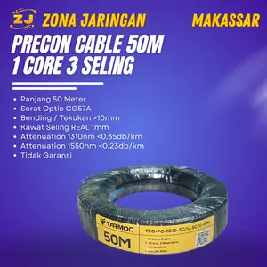 Kabel FO Precon 50 Meter | Fiber Optic Preconnectorized Dropcore 50 M