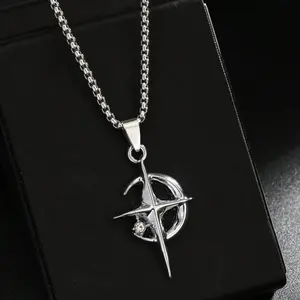 KALUNG AESTHETIC KALUNG TITANIUM Y2K MODEL ROLLO LIONTIN BULAN BINTANG VINTAGE STYLE KOREAN AESTHETIC ANTI KARAT ANTI PUDAR DAN TIDAK BIKIN ALERGI Aksesoris Kulit Perhiasan Pria Wanita