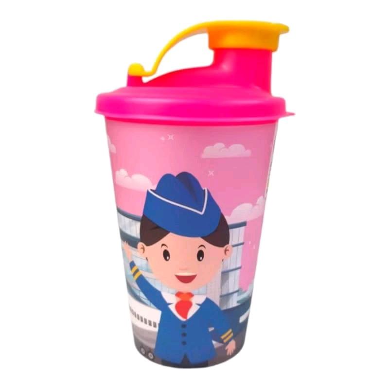 Botol Minum Anak Biggy Fun 300 ml Gambar Profesi - 4 Warna Tersedia - Plastik - Souvernir Ultah - Hadiah Lomba - thumbler anti tumpah Souvenir Tumbler Bottles Kitchenware Water 2