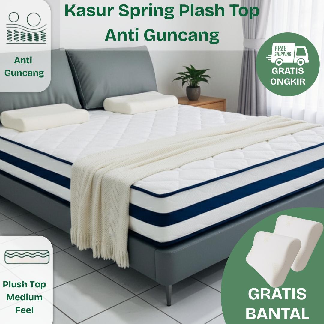 MGG Kasur Spring Bed King Size 180x200cm Busa Spring Tebal 20cm Vacuum dalam Box Praktis Nyaman Tahan Lama untuk Kamar Tidur Furniture
