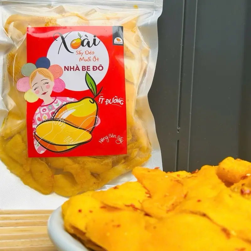B 500G XOÀI SẤY MUỐI ỚT CHUA NHIỀU NGỌT ÍT  -  HÀNG MIẾNG NHỎ- NHÀ BE ĐÔ 7