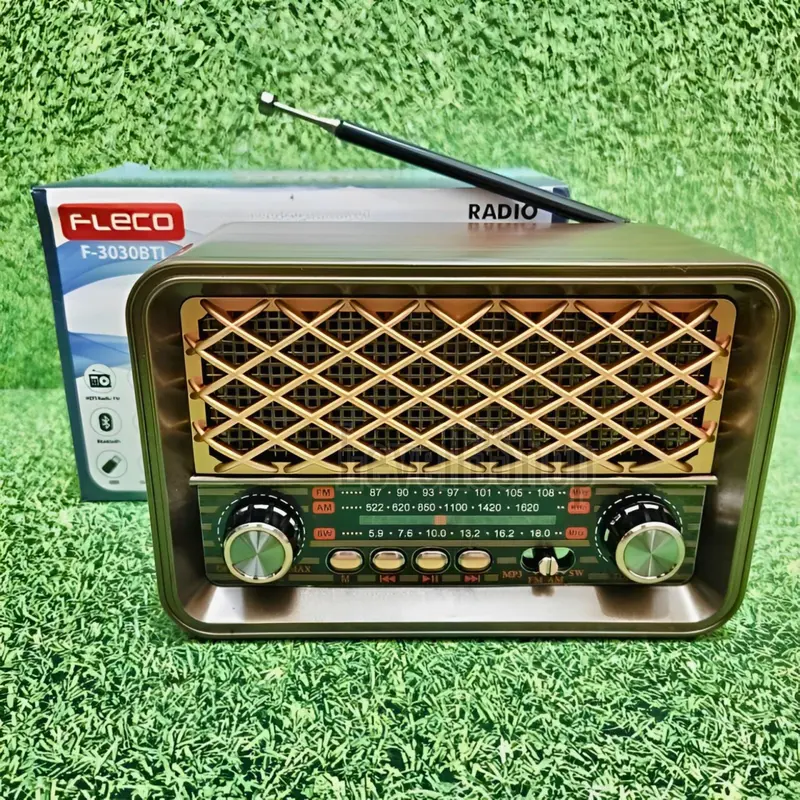 Radio FM/AM/SW Speaker Portable Bluetooth FM Radio Klasik Design Radio Bluetooth FM/kartu TF/usb FLECO F-3030BTL Radio Jadul Klasik FullBass 1