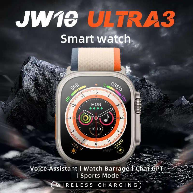 JW ULTRA3 Smart Watch Ultra Series 9 2.01 Inch Smart Island Chat GPT NFC Compass Men's and Women's Sports Watch PK Hello Watch 3 +