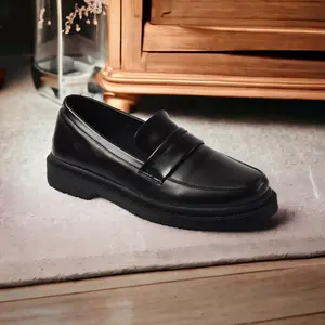 Sepatu Formal Docmart Slip on Pria dan Wanita Slop Marteens Pantofel Kasual Kulit Sintetis Hitam Kerja Resmi Kantor Kuliah Kondangan Laki Laki Cowok Original Terbaru Flat Shoes Sol Karet