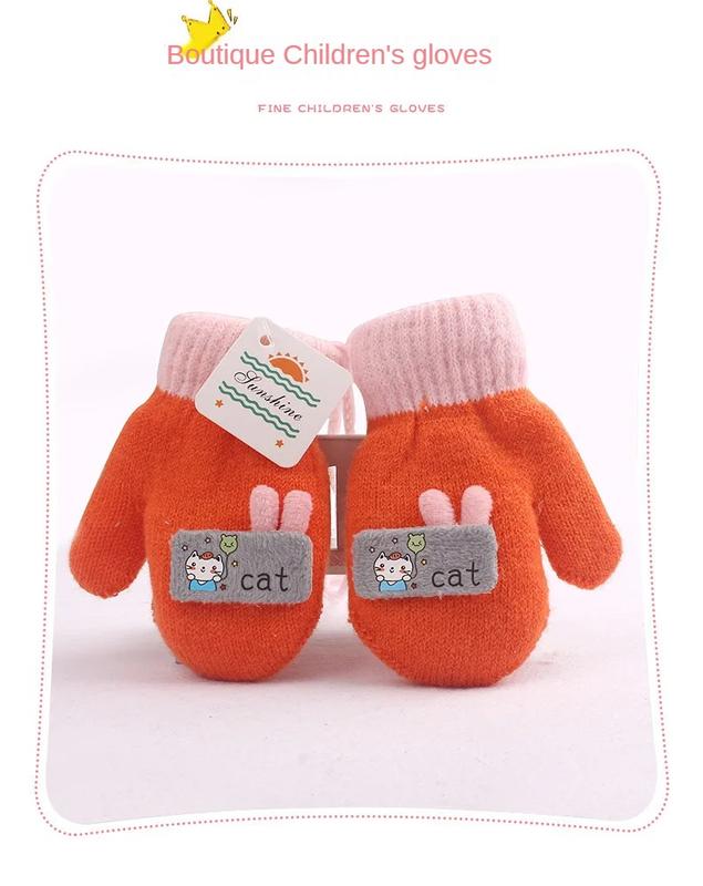 Product Introduction of 1-4 Years baby Winter Hand Gloves Thick Warmer Knitted Mittens Thicken Mittens for Kids Cute Cartoon Gloves Boys Girls 11