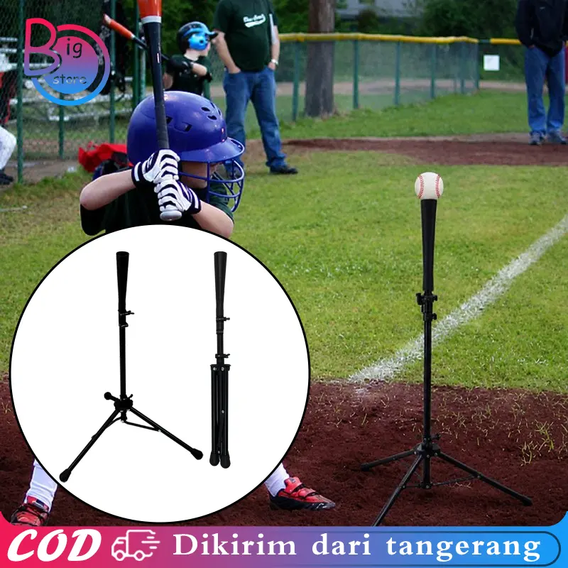 Baseball Batting Tee Adjustable Tee Softball untuk Anak & Dewasa dengan Kaki Tiga