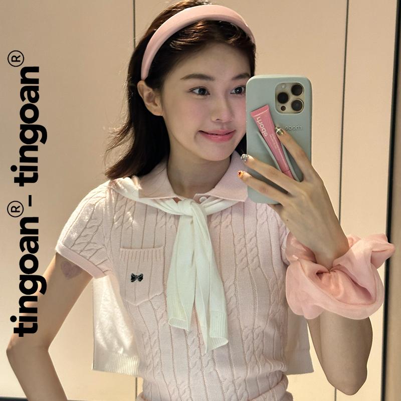 TINGOAN x AFF - Áo len xù POLO cổ bẻ phối túi ngực POLO BABY TOP không bao gồm khăn choàng cổ