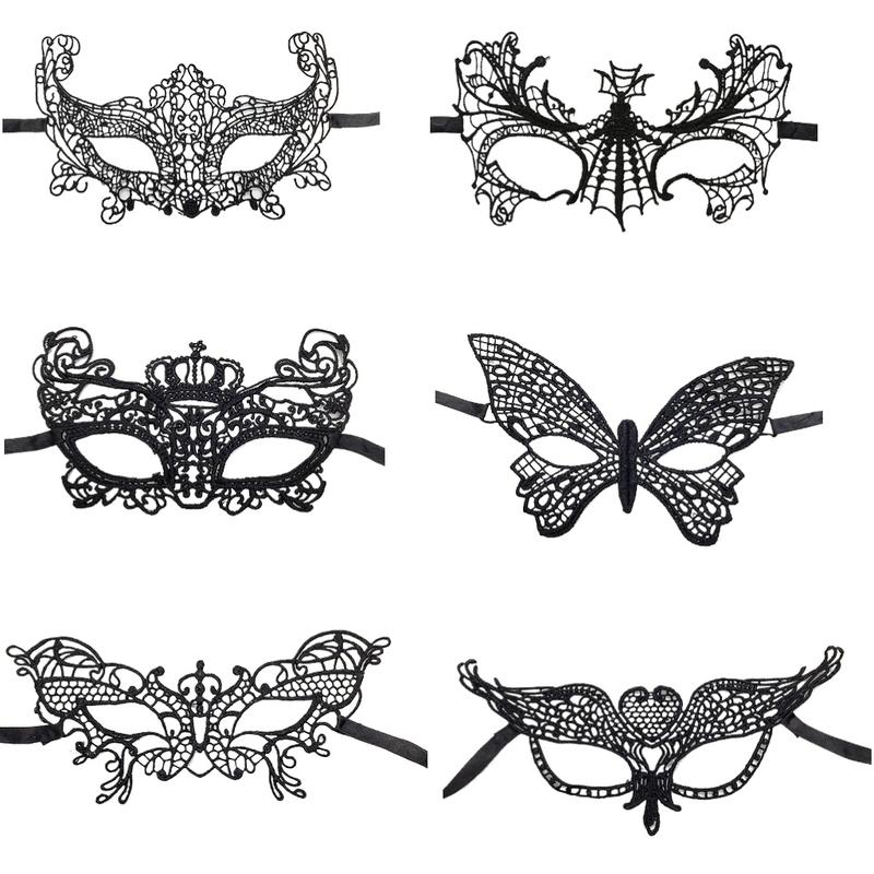 Product Introduction of 1 pc Black lace mask suitable for costume parties, dances, Halloween, Christmas, Venice parties 2
