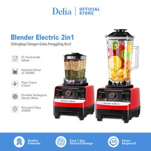 Blender Electric Smoothies Jus Serbaguna 2L Juicer 2in1 Dilengkapi 800ML Cangkir Penggiling Kecil - Silver Crest SC-1589