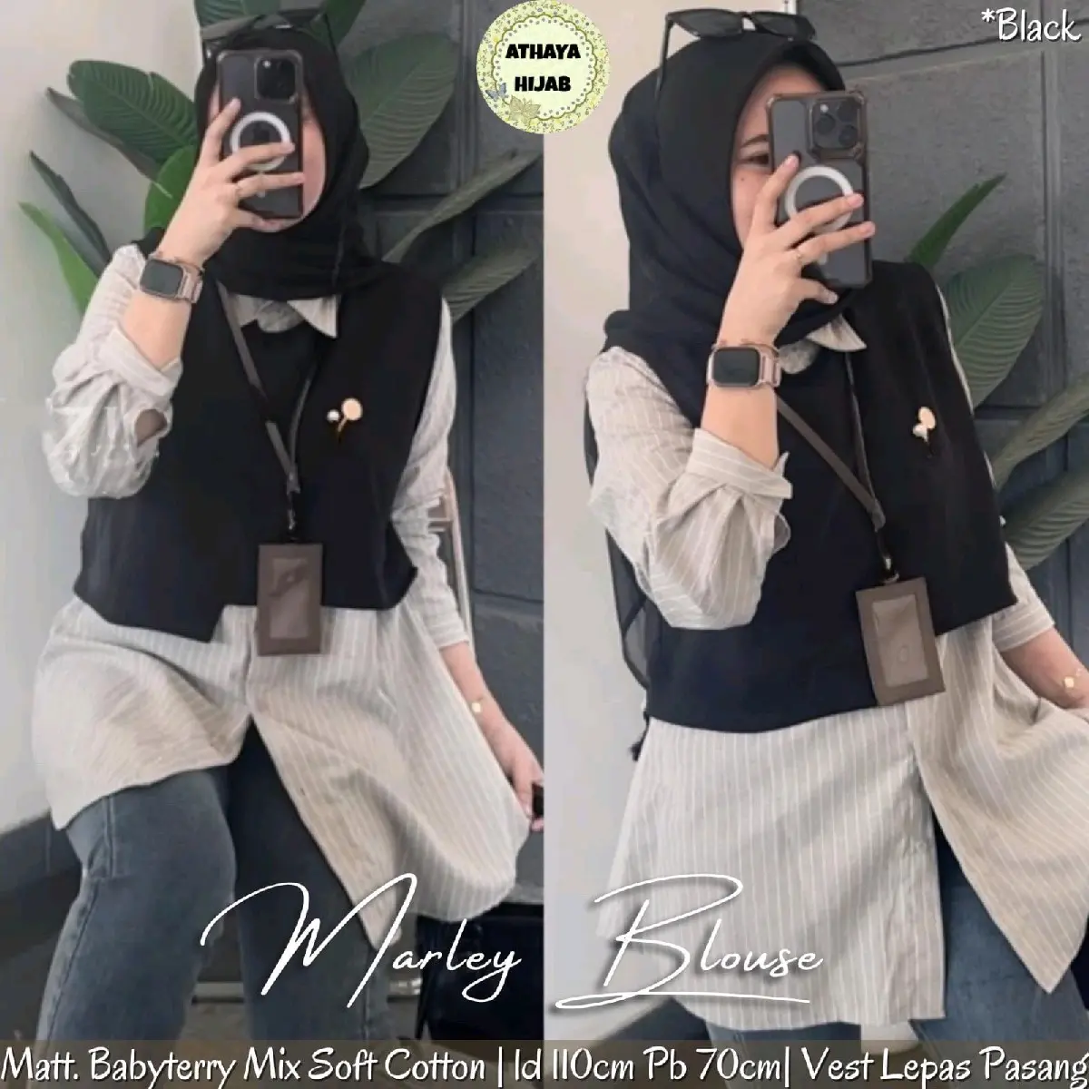 Baju Kemeja Wanita Premium Marley Blouse By Athaya Hijab