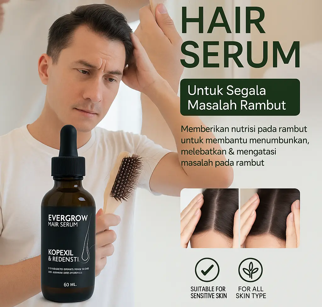 10X Terbukti Lebih Ampuh Atasi Kebotakan - Serum Rambut 1 Botol LV08 – Solusi Rambut Kuat Lebat dan Sehat Alami