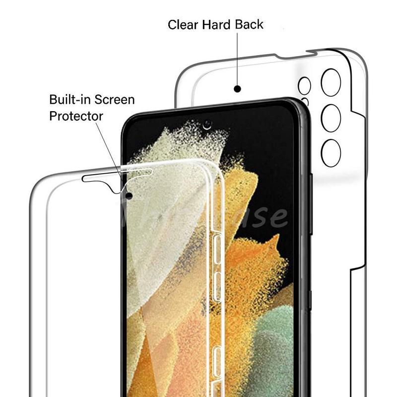 Product Introduction of 360 Full Body Screen Protector Case for Samsung Galaxy S22 S23 Ultra S21 FE S20 Plus S20 S22 Plus Double Layer PC+Silicone Case 3