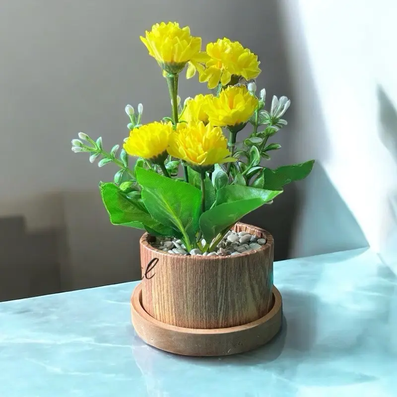 Paket 3pcs bunga krisan artificial vas aesthetic 3