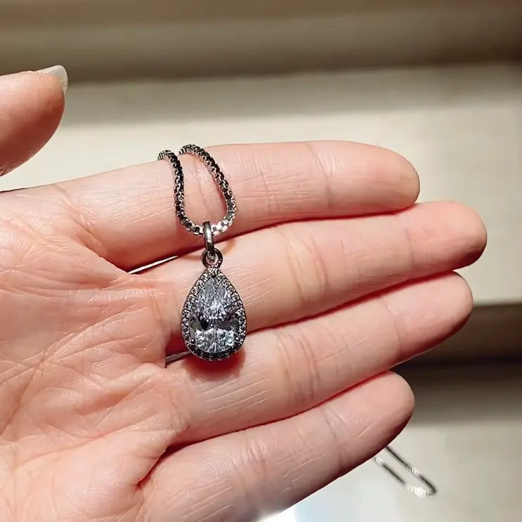 Nala Jewellery - HANNA - Zirconia 4A++ Premium Necklace - Kalung Italy Liontin Wanita Rhodium Zircon Hypoallergenic Anti Karat Luntur Emas Putih Berlian Asli Cewek Aksesoris Fashion Korea