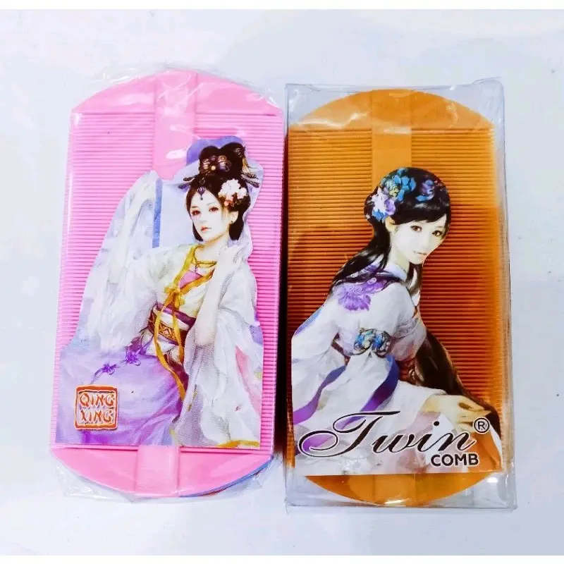 Serit Kutu Serit Ketombe Plastik Coklat dan Warna isi 12pcs