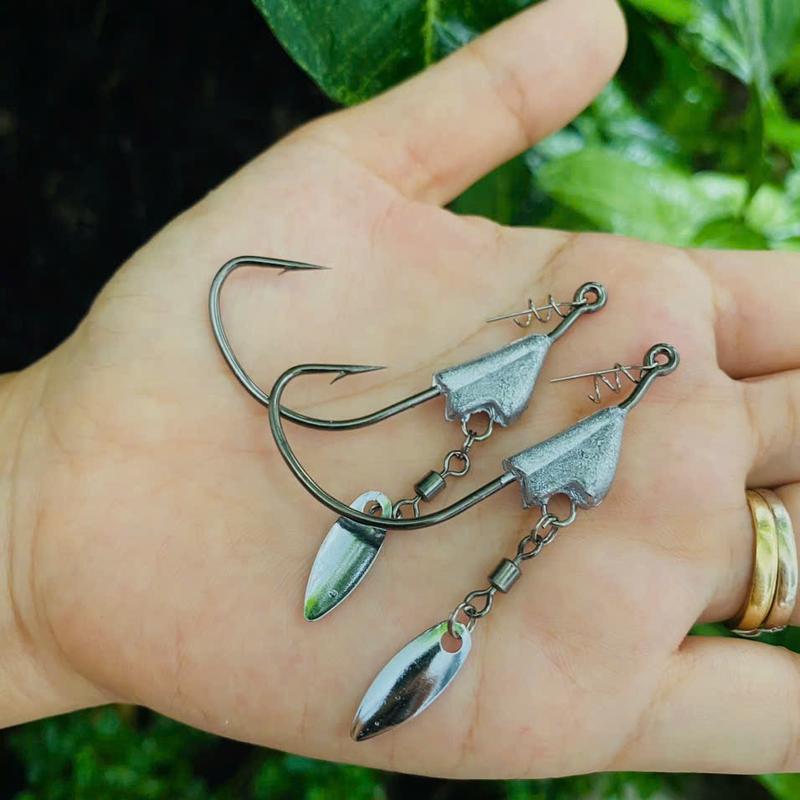  Combo Mồi Mềm  9cm  Các Loại  + Lưỡi Mồi Mềm Chì Đúc  5cm  - Câu Lóc Chẽm Nheo Bình Dân Dễ Chơi 