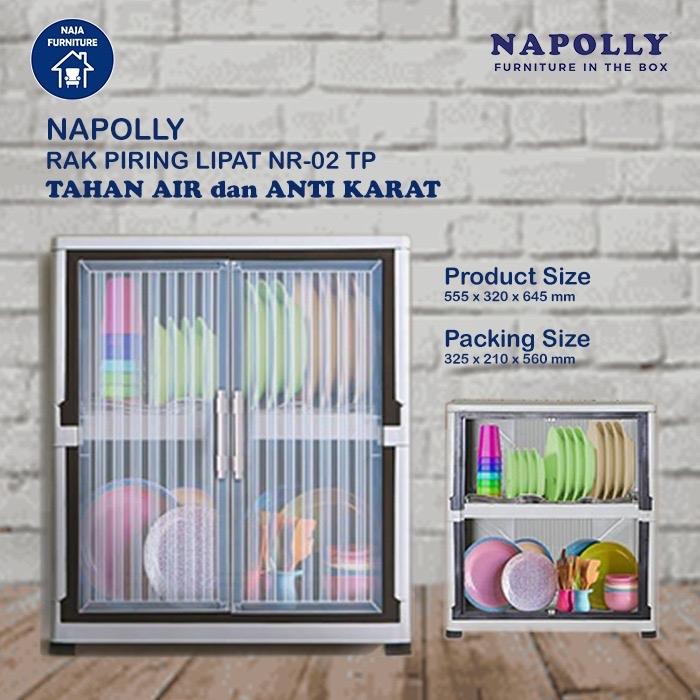 NAPOLLY Rak Piring Lipat NR-02 TP | Rak Piring Lipat Napolly | Rak Piring Plastik Anti Karat | Rak Penyimpanan Dapur 1