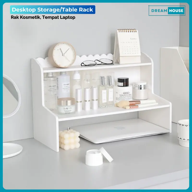 Rak Deskstop Meja Desk Rack Organizer Tempat Penyimpanan Serbaguna Minimalis Aesthetic Multifungsi