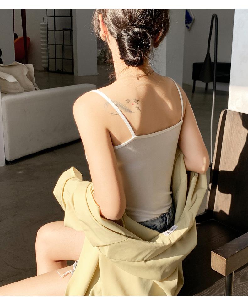 Product Introduction of Black and white modal base small suspender vest for women with beautiful backs, summer sexy and fashionable design, women's new solid color, versatile 6