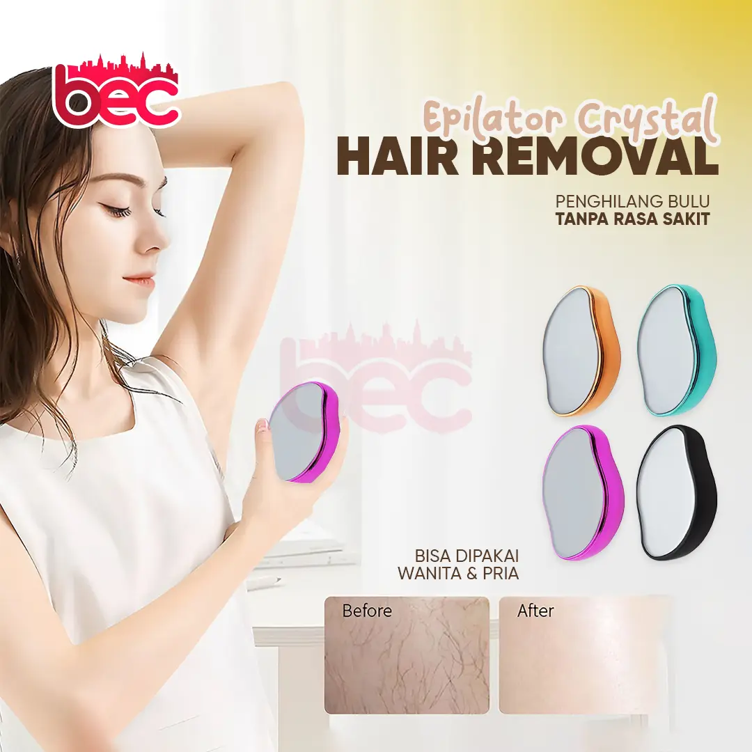 [BEC] Epilator Crystal Hair Removal | Alat Penghilang Bulu | Epilator Penghilang Bulu Ketiak Manual Tanpa Sakit / Iritasi Reusable Portable
