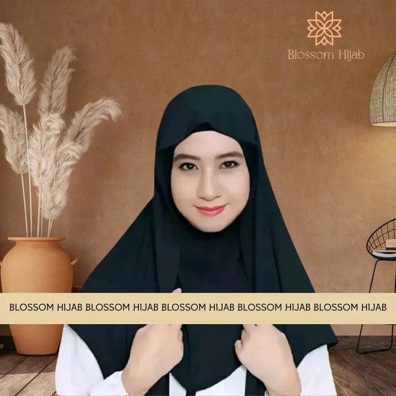 BLOSSOM HIJAB • PASHMINA INSTAN OVAL JERSEY INNER MENUTUP LEHER 1
