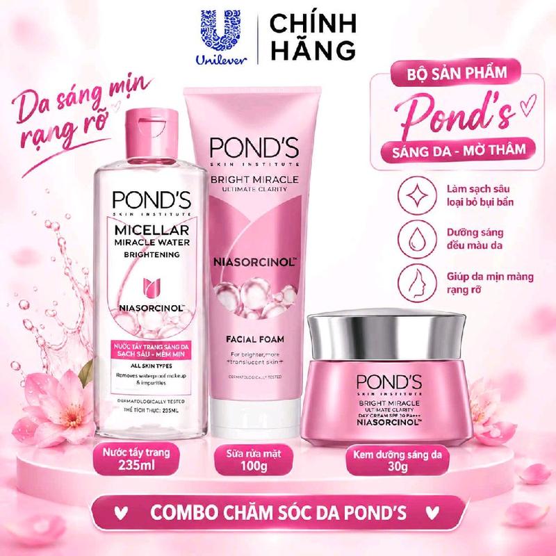 Bộ 3 sản phẩm Pond's dưỡng sáng da siêu tiết kiệm