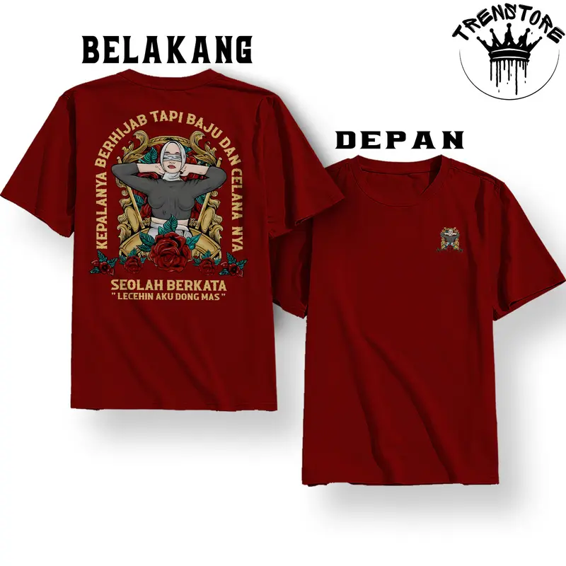 Kaos Kepalanya Berhijab Tapi Baju dan Celananya Seolah berkata // Distro Baju Sindiran Combed Kerah Logo Nyaman Pria Printing Sablon Standar 3