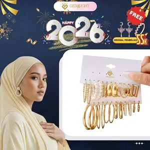 BUY 1 GET 1 - Estetik Earrings Stud Earrings Wanita Hijab Non Hijab | Aksesoris Cewek Fancy Look Daily & Party AAS0008-10 Dewasa Elegan