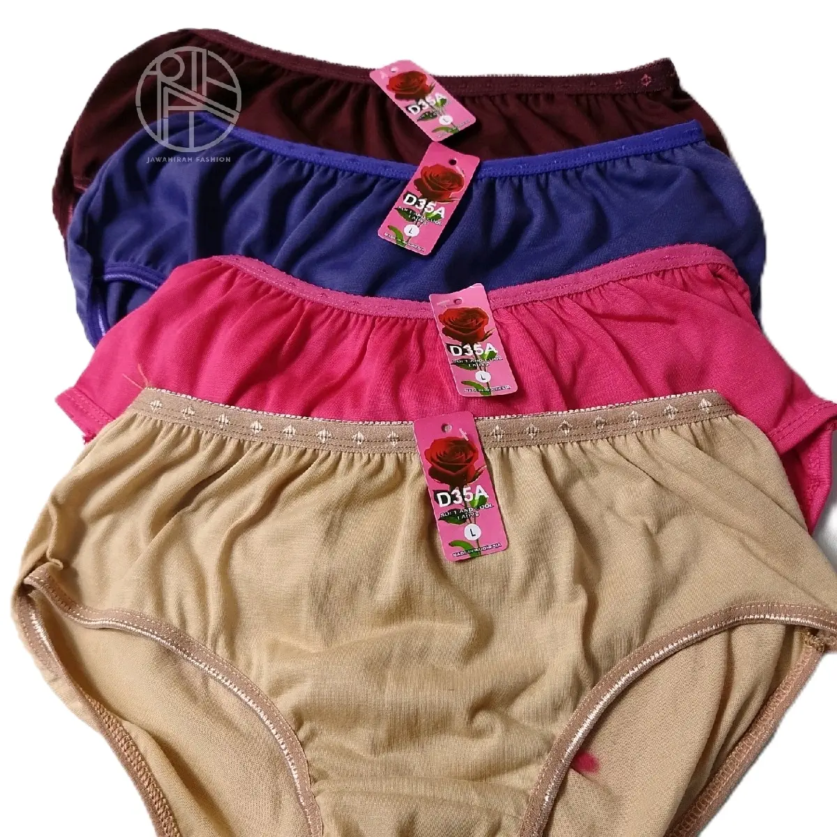 6Pcs Celana Dalam Wanita Dewasa Merk D35A Katun Lembut Celana Pendek Cewek Remaja karet Motif