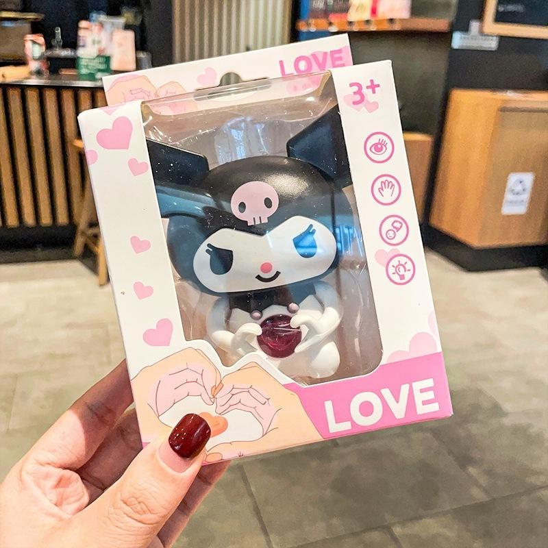 Boneka Bersuara / Boneka Suara I Love You ILY / Hadiah Anniversary Hadiah Valentine / Versi audio 3D Sanrio Moon Night Light Cinamoroll/Lotso/Kuromi/Melody Kawaii Figure Kartun Lampu LED 6