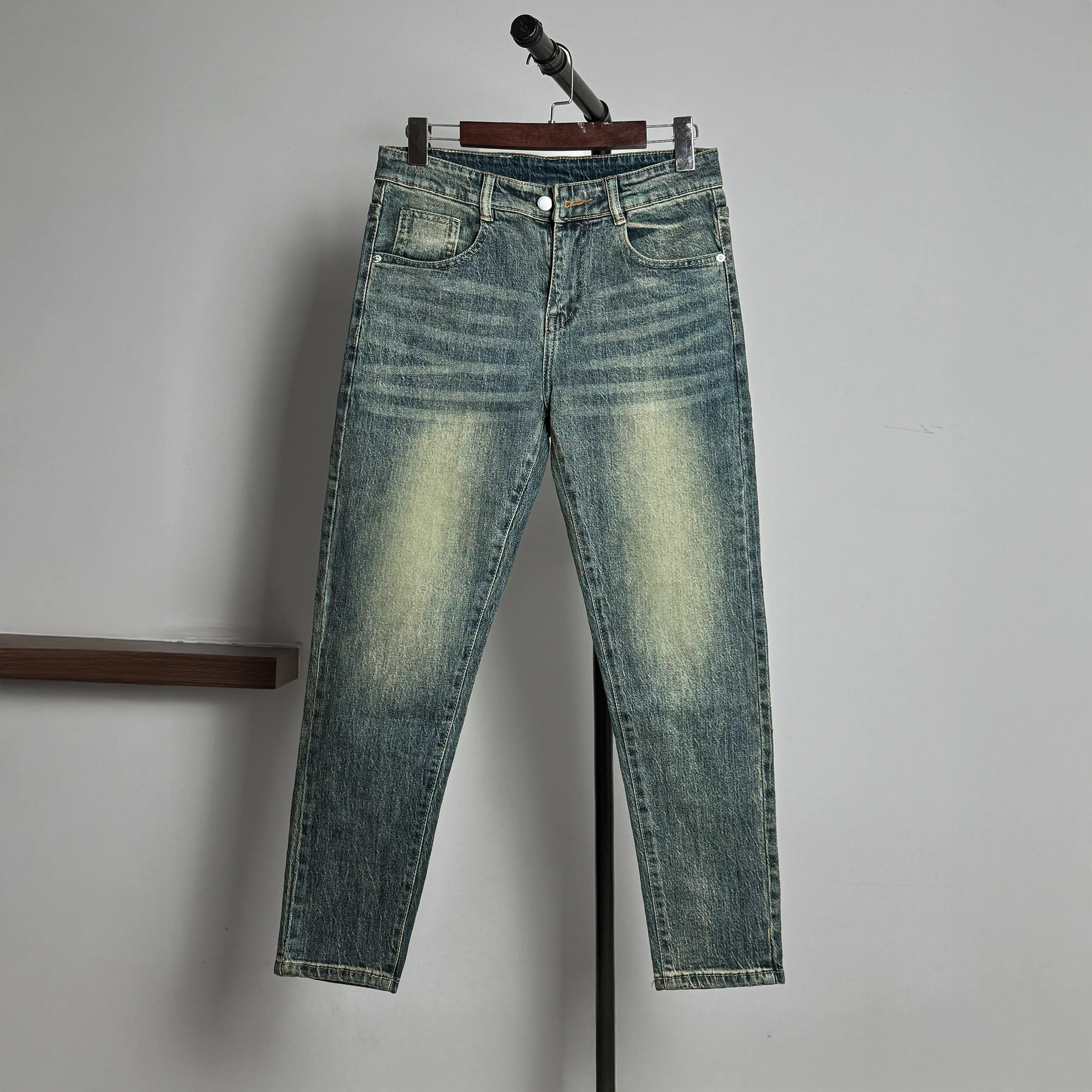 Quần jean nam was xanh bụi form skinny QJN399 Menswear Pants