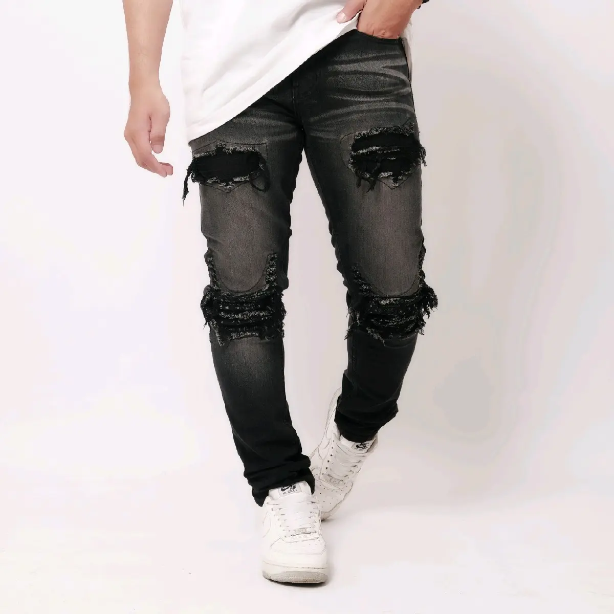 VIRREL.ID " HORN BLACK " Celana Jeans Ripped Pria - Skinny