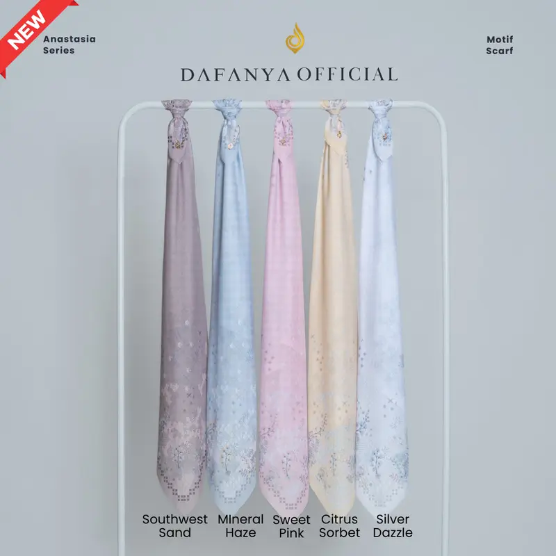𝐃𝐀𝐅𝐀𝐍𝐘𝐀 - Anastasia Series Jilbab Motif Floral Kerudung Segi Empat Hijab Scarf bahan Voal Laser Cut 1