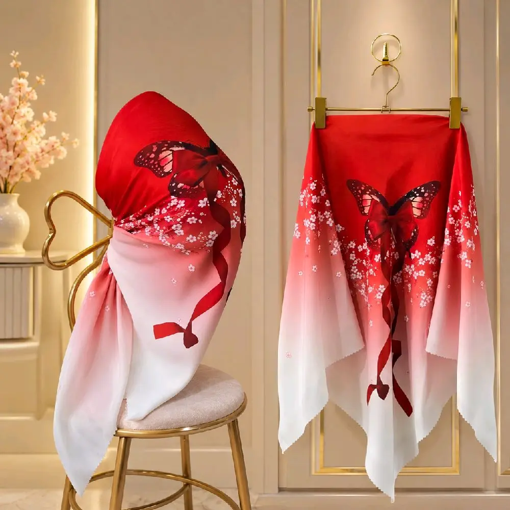 Hijab segi empat motip merah putih Hijab kemerdekaan jilbab segi empat motip voal premium