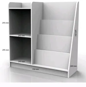 Rak Buku Anak Mainan Montessori PAUD TK SD Pojok Baca AUFA Putih - 5 Susun, 75cm Tinggi, 60cm Panjang, 30cm Lebar - Kertas