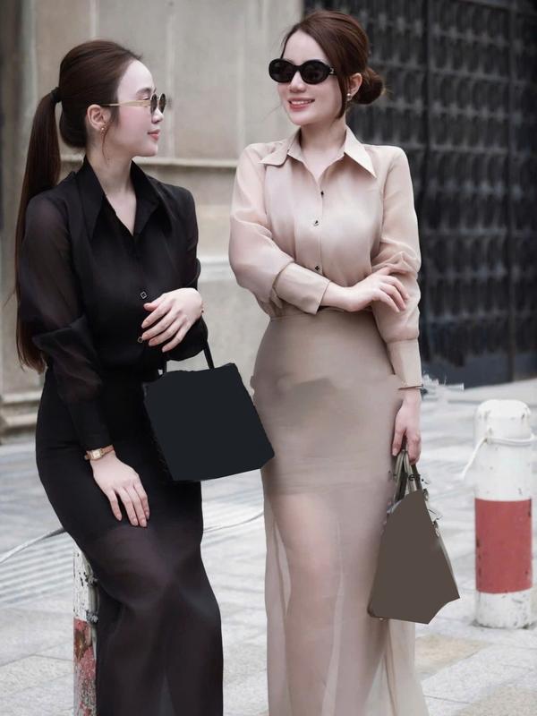   HÀNG SẴN  - B77 New - Set Váy Dáng Dài Mix Áo Sơ Mi Thiết Kế - LYNA 