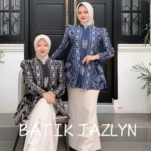 Atasan Batik Pria dan Wanita Batik couple baju batik wanita lengan panjang motif wicaksono Katun Kerja Kantor