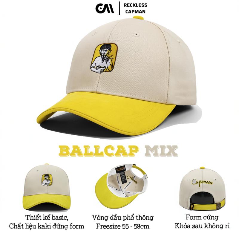  RecklessCapman - Mũ Lưỡi Trai Trơn Nam Nữ CM07 Voi Voan Nón Vàng Kết Mũ Len Chất Liệu Vải Kaki Hàn Freesize 55-58cm 