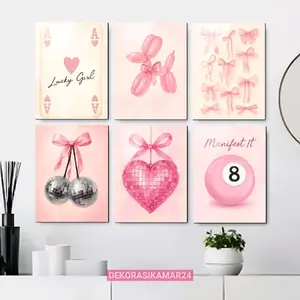 Hiasan dinding aesthetic Poster quotes kamar cewek pink Wall decor Pajangan