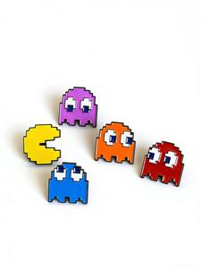 Set de Broches de Personas Pixeladas de Dibujos Animados, Broche Creativo de Aleación de 5 Colores en Forma de Pac-Man, Accesorios para Ropa y Bolsas, 5 Piezas