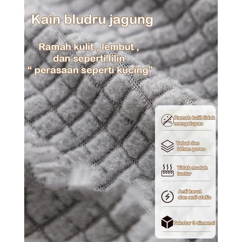 Cover sofa Tebal Sarung Sofa Anti Slip Penutup Sofa Warna Solid Seater 1/2/3/4 5
