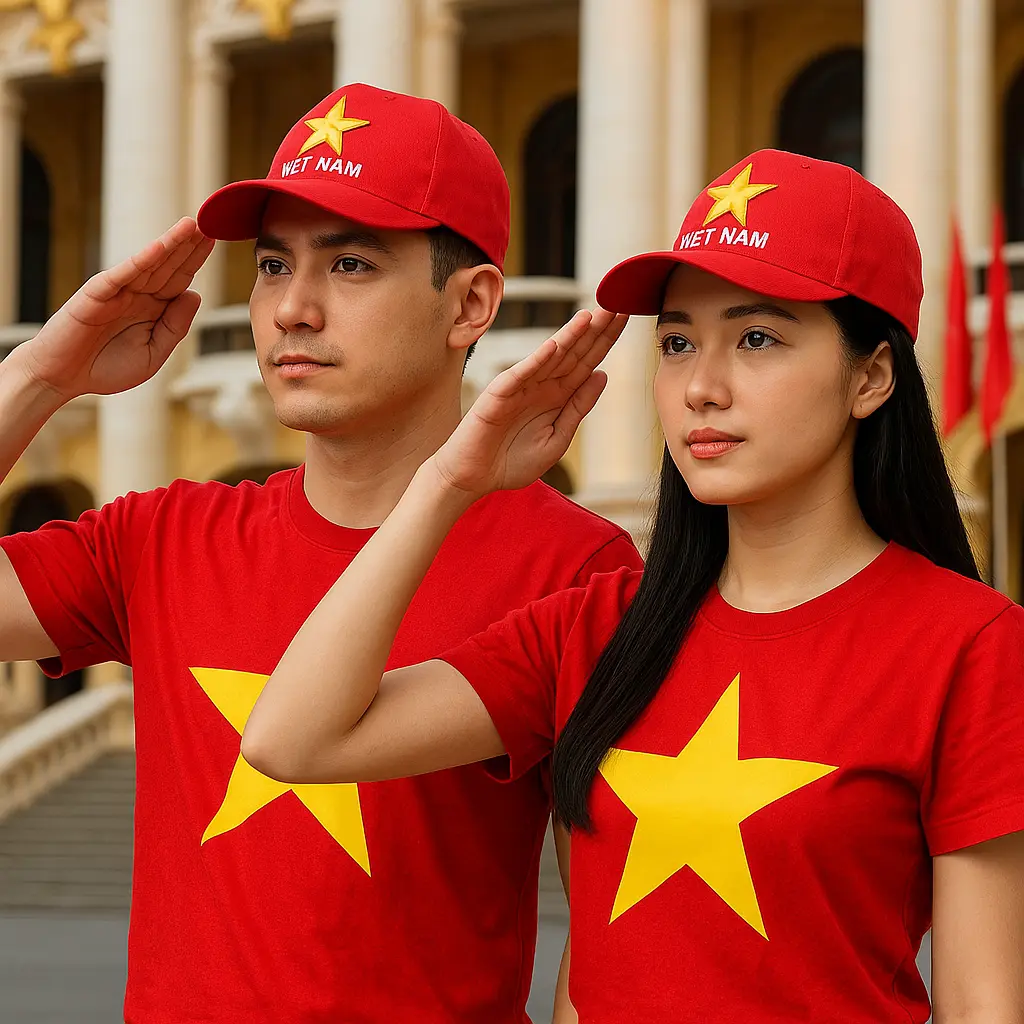 Áo Cờ Đỏ Sao Vàng Tự Hào Việt Nam Chất Đẹp Thun Lạnh Mềm Mại Mát Mẻ Cho Bố Mẹ Và Bé Giá Sỉ