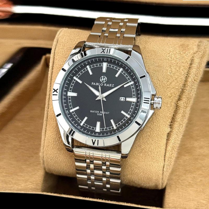  Đồng hồ nam dây thép cao cấp PABLO RAEZ K625 chống nước 3atm phản quang sang trọng 40mm 
