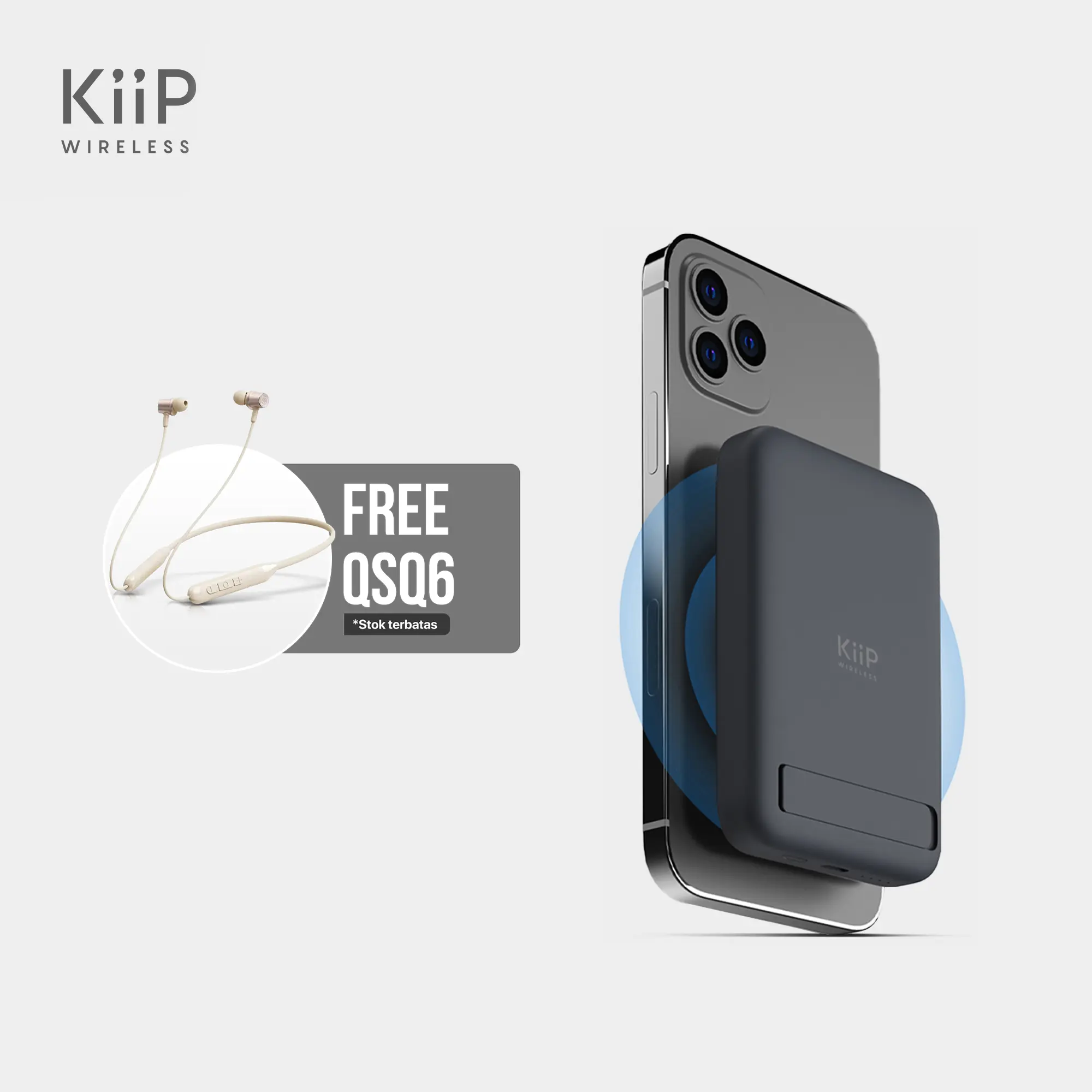 KiiP Wireless EW52 Power Bank Magnetic Magsafe 20W Fast Charging Type C PD 10000 mAh Telepon/Ponsel Powerbank Pengisi mengisi banyak perangkat tipe c