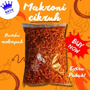 Makaroni cikruh 500g Daun Jeruk Camilan Asin Pedas Makanan Camilan - Spices Food Snack Cemilan Keripik Kripik Kripik
