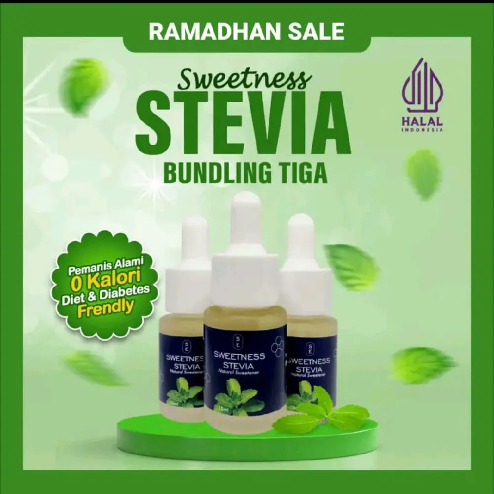 [bundling 3 botol] Sweetness Stevia 15ml pemanis Alami 0 kalori untuk makanan dan minuman -HALAL- Sugar Food Bahan