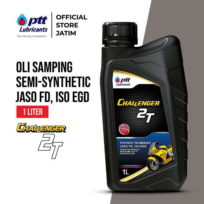 Gambar PTT Lubricants Oli Samping Motor Challenger Semi Synthetic 2T JASO FD/TC; ISO EGD [1L] dari PTT JATIM OFFICIAL STORE Kab. Gresik Tokopedia